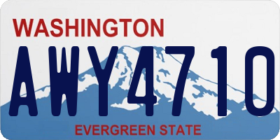 WA license plate AWY4710