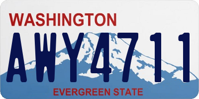 WA license plate AWY4711