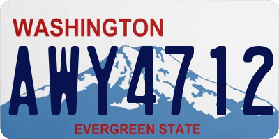WA license plate AWY4712