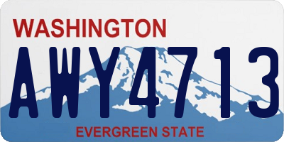 WA license plate AWY4713