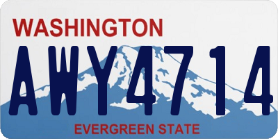 WA license plate AWY4714