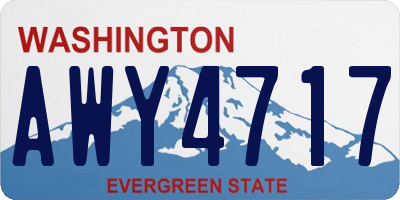 WA license plate AWY4717