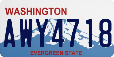 WA license plate AWY4718
