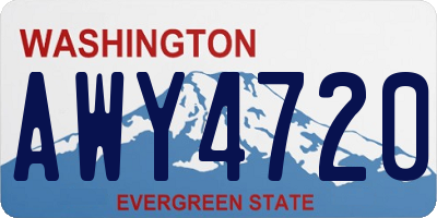 WA license plate AWY4720
