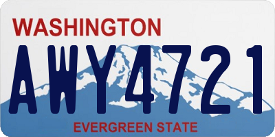 WA license plate AWY4721