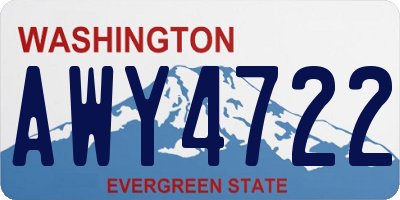 WA license plate AWY4722