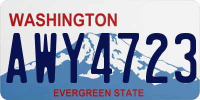 WA license plate AWY4723