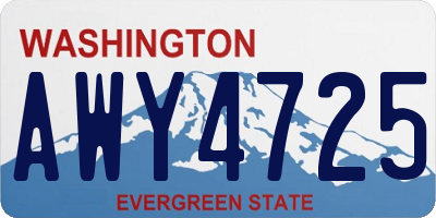 WA license plate AWY4725