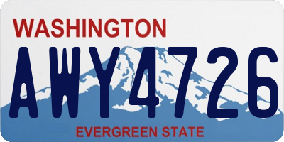WA license plate AWY4726