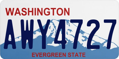 WA license plate AWY4727