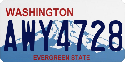 WA license plate AWY4728