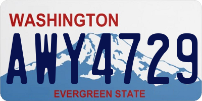WA license plate AWY4729