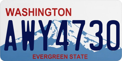 WA license plate AWY4730