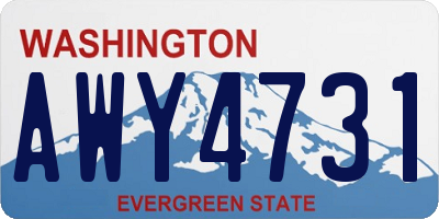 WA license plate AWY4731
