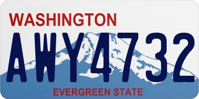 WA license plate AWY4732