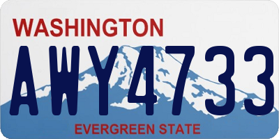 WA license plate AWY4733