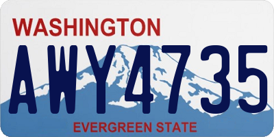 WA license plate AWY4735