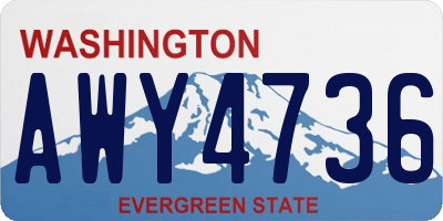 WA license plate AWY4736