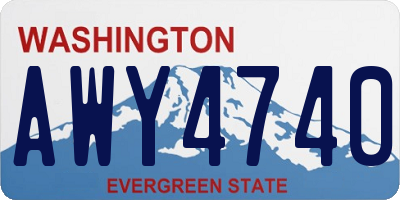 WA license plate AWY4740