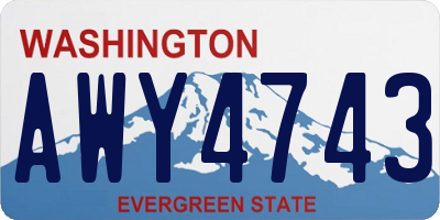 WA license plate AWY4743