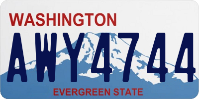 WA license plate AWY4744