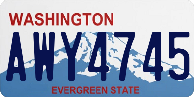 WA license plate AWY4745