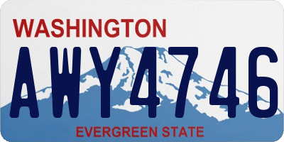 WA license plate AWY4746