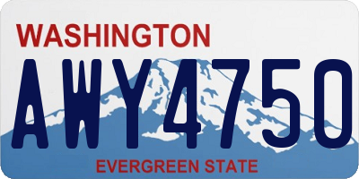 WA license plate AWY4750