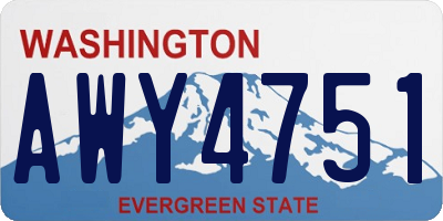 WA license plate AWY4751