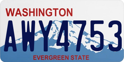 WA license plate AWY4753