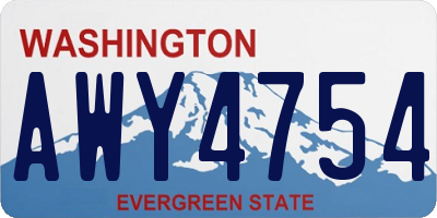 WA license plate AWY4754