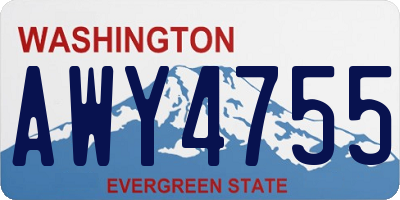 WA license plate AWY4755