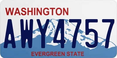 WA license plate AWY4757
