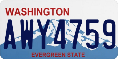 WA license plate AWY4759