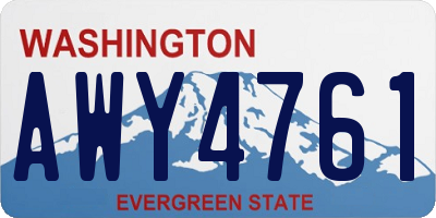WA license plate AWY4761