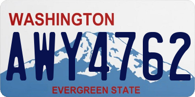 WA license plate AWY4762