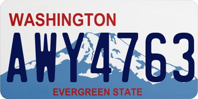 WA license plate AWY4763