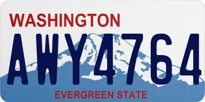 WA license plate AWY4764