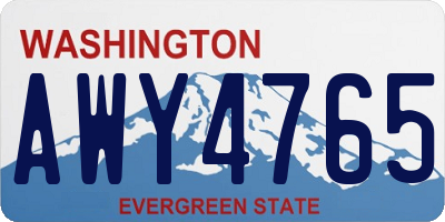 WA license plate AWY4765