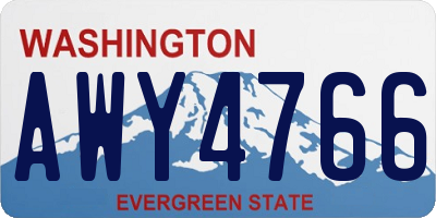 WA license plate AWY4766