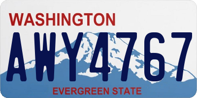 WA license plate AWY4767