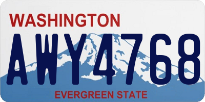 WA license plate AWY4768