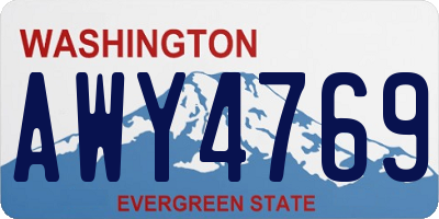 WA license plate AWY4769