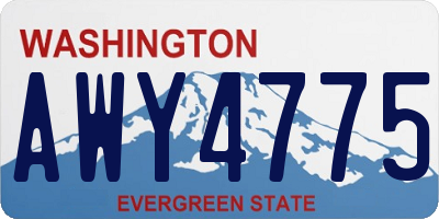 WA license plate AWY4775