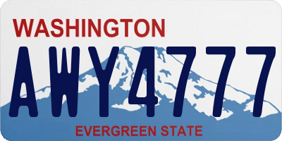 WA license plate AWY4777