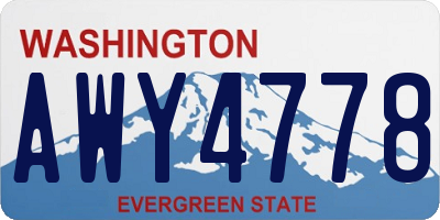 WA license plate AWY4778