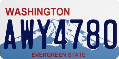 WA license plate AWY4780