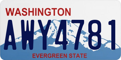 WA license plate AWY4781