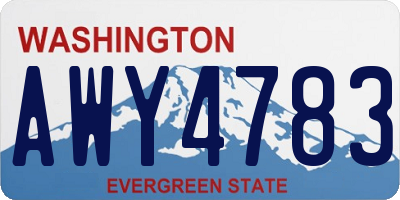 WA license plate AWY4783