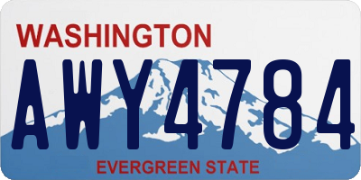 WA license plate AWY4784